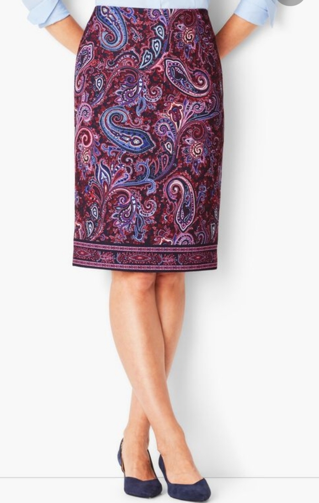 Talbots Paisley Pencil Skirt